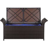 Poli Klop za shranjevanje z blazino 138 cm poli ratan rjave barve | Shoptok.si