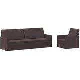  Set sofe 2 pcs Tamno smeđa Tkanina - Tamno smeđa 1-Sjedalo + 3-Sjedalo (210 cm) | shoptok.hr