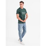 Ombre Men's printed t-shirt with round neckline - green | shoptok.hr