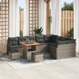  Vrtna sedežna garnitura z blazino 12 pcs Siva 80 x 80 x 71 cm, (5000020325) | Shoptok.si