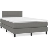 vidaXL Box spring postelja z vzmetnico LED temno siva 120x190 cm blago Cene