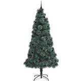 vidaXL Umjetno okićeno božićno drvce s setom kuglica Zelena 120 cm PET | shoptok.hr
