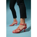 LuviShoes STAY Red Women's Heeled Sandals cene