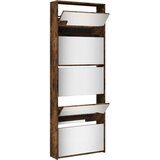 Ormarić Omarica za čevlje z ogledalom 5-nadstropna hrast 63x17x169,5 cm | Shoptok.si