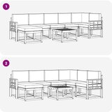  Set vanjskih sofa 8 kom. Bijela i antracit Poliester | shoptok.hr