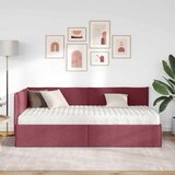  Kutni krevetni okvir s madracem 2 kom. Vinska crvena 100 x 200 cm | Shoptok.si