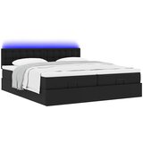  Otomanski krevet s madracima i LED crni 160x200cm umjetna koža | shoptok.hr