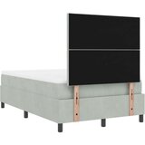 vidaXL Box Spring postelja z vzmetnico svetlo siva 120x200 cm žamet | Shoptok.si