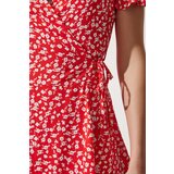  Women's Orange Patterned Viscose Woven Dress | Eponuda.ba
