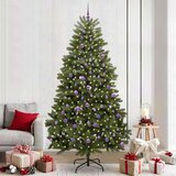 vidaXL Umjetno božićno drvce S LED lampica Zelena 240 cm PVC i metal | shoptok.hr