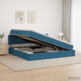 Krevet s od storage Tamno plava 200 x 200 cm Baršun | shoptok.hr