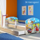  Dječji krevet ACMA s motivom, bočna sonoma + ladica 160x80 cm 36 Vatrogasci | shoptok.hr
