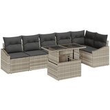 vidaXL 7-delna vrtna garnitura s blazinami svetlo siva poli ratan, (22092783) | Shoptok.si