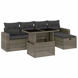 vidaXL Vrtna sedežna garnitura 6-delna z blazinami siv poli ratan, (21206892) | Shoptok.si