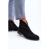 S. BARSKI Women's Black Flat Heel Cutout Ankle Boots S.Barski | shoptok.hr