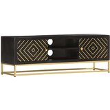 vidaXL TV omarica črna in zlata 120x30x40 cm trden mangov les | Shoptok.si