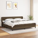 vidaXL Box spring postelja z vzmetnico temno rjav 200x200 cm blago Cene
