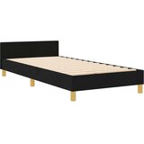  Krevetna konstrukcija s uzglavljem Crna 90 x 190 cm tkanina | shoptok.hr