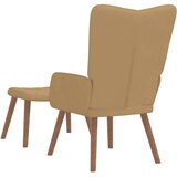  Stolica za opuštanje s osloncem za noge smeđa baršunasta | shoptok.hr