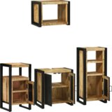  Set namještaja za kupaonicu 4 pcs Smeđa Čvrsto drvo manga | shoptok.hr