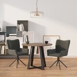vidaXL Vrtljiv jedilni stol 2 kosa temno siv žamet | Shoptok.si
