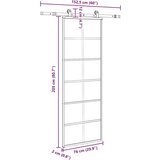 vidaXL Klizna vrata s priborom 76 x 205 cm od ESG stakla i aluminija | shoptok.hr
