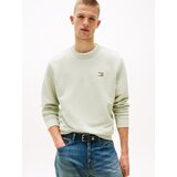 Tommy Jeans Sweater majica maslinasta / svijetlozelena / bijela | shoptok.hr