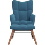  Stolica za ljuljanje s osloncem za noge plava baršunasta | shoptok.hr