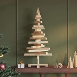vidaXL Božična drevesa z stojalom Naravna 90 cm Trdna borovina | Shoptok.si
