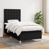  Krevet s oprugama i madracem crni 100 x 200 cm od tkanine | shoptok.hr