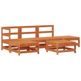  Set lounge namještaja za vrt 6 pcs Vosak Smeđa Masivna borovina - Vosak smeđa bor | shoptok.hr