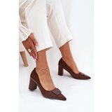Boto Heels With Decoration Brown Celira Cene