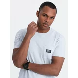 Ombre Men's casual t-shirt with patch pocket - blue