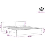  Okvir kreveta s uzglavljem Crni hrast 200 x 200 cm - Crni hrast 200 x 200 cm | shoptok.hr