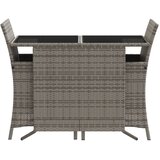  3-dijelni bistro set od poliratana s jastucima sivi | shoptok.hr