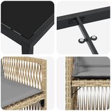  Vrtni set za objed 9 pcs Bež Čelik s prahom premazan | shoptok.hr