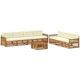 vidaXL Zunanja garnitura za sedenje z blazino 8 pcs Naravna in smetana, (5000280987) | Shoptok.si