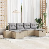 vidaXL set od 6 komada vrtnih sofa s jastučićima bež poli ratan Cijene