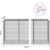  Gabion s žicom debljine 3,5 mm i mrežom 5x2,5 cm 700x100x150 cm | shoptok.hr