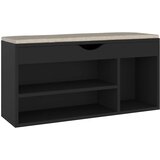 Klupa za cipele s jastukom crna 104x30x49 cm konstruirano drvo | shoptok.hr