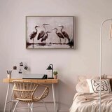  Slika - Herons painted with ink 60x40 U prirodnom drvenom okviru | shoptok.hr