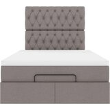 vidaXL Otomanski okvir kreveta s madraca smeđesivi 120x190 cm tkanine | shoptok.hr