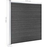 vidaXL Komplet ograjnih panelov WPC 526x186 cm črn | Shoptok.si