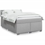vidaXL Box spring posteljni z vzmetnico svetlo siv 140x190 cm blago | Shoptok.si