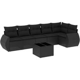 vidaXL 7-dijelni set vrtnih sofa od poliratana s jastucima crni | shoptok.hr