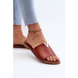 EVENTO PE1 Women's Eco Leather Flat Heel Slippers Brown Maliha | shoptok.hr