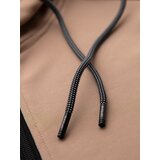 Ombre Unzipped men's hooded sweatshirt with piping - beige | Shoptok.si