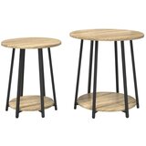 vidaXL Krajnji stolovi Sonoma hrast MDF, Metal Srednji Elegantni | shoptok.hr