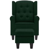 vidaXL Fotelja od tkanine s tabureom tamnozelena | shoptok.hr