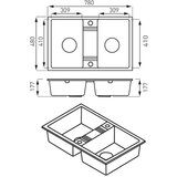 Ferro SUDOPERA GRANITNA FERRO 780X480 2D SIVA SA POP-UP SIFONOM fi115 | Eponuda.com